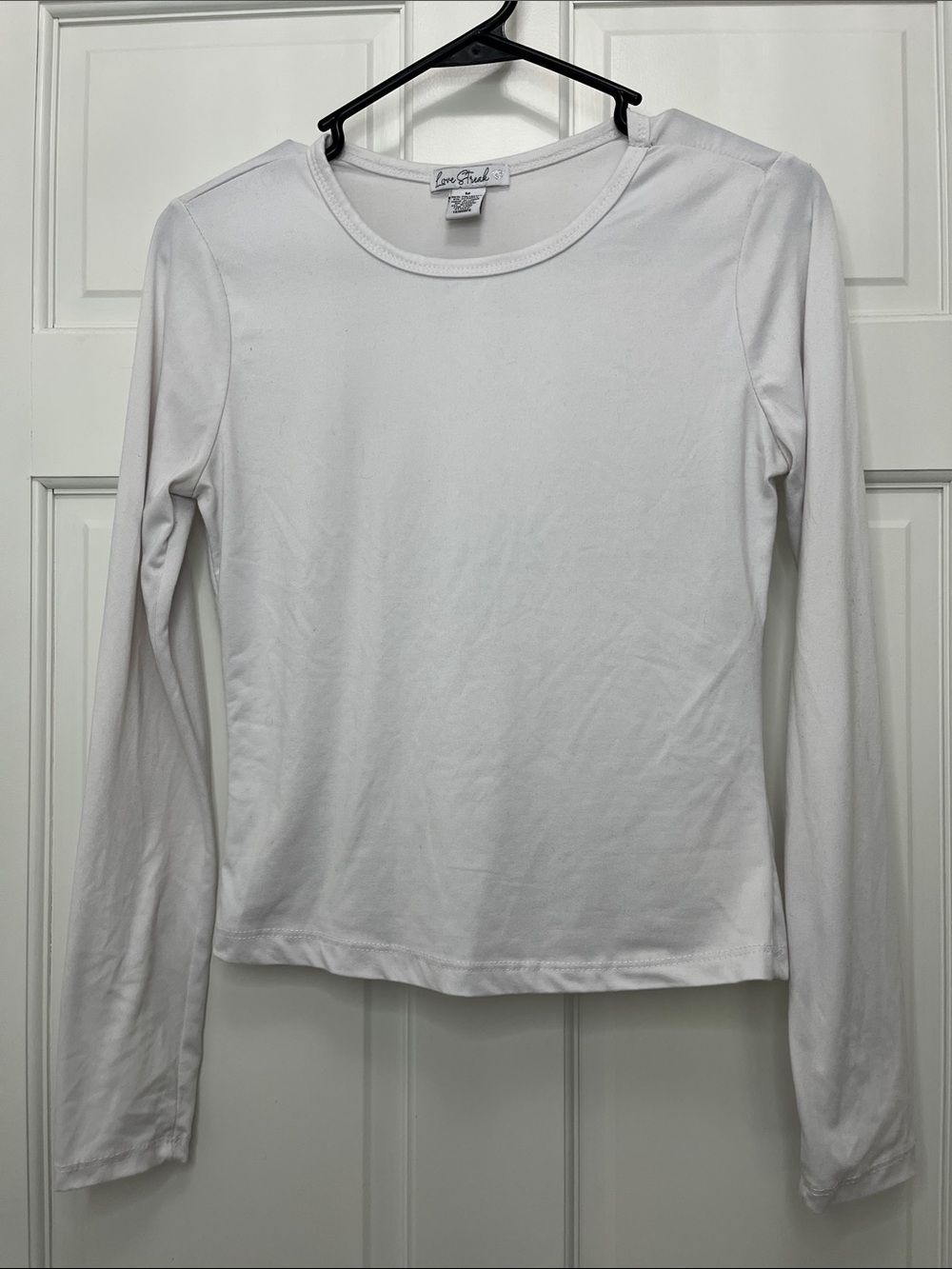 Love Streak White Long Sleeve Crewneck Tee - Size Medium